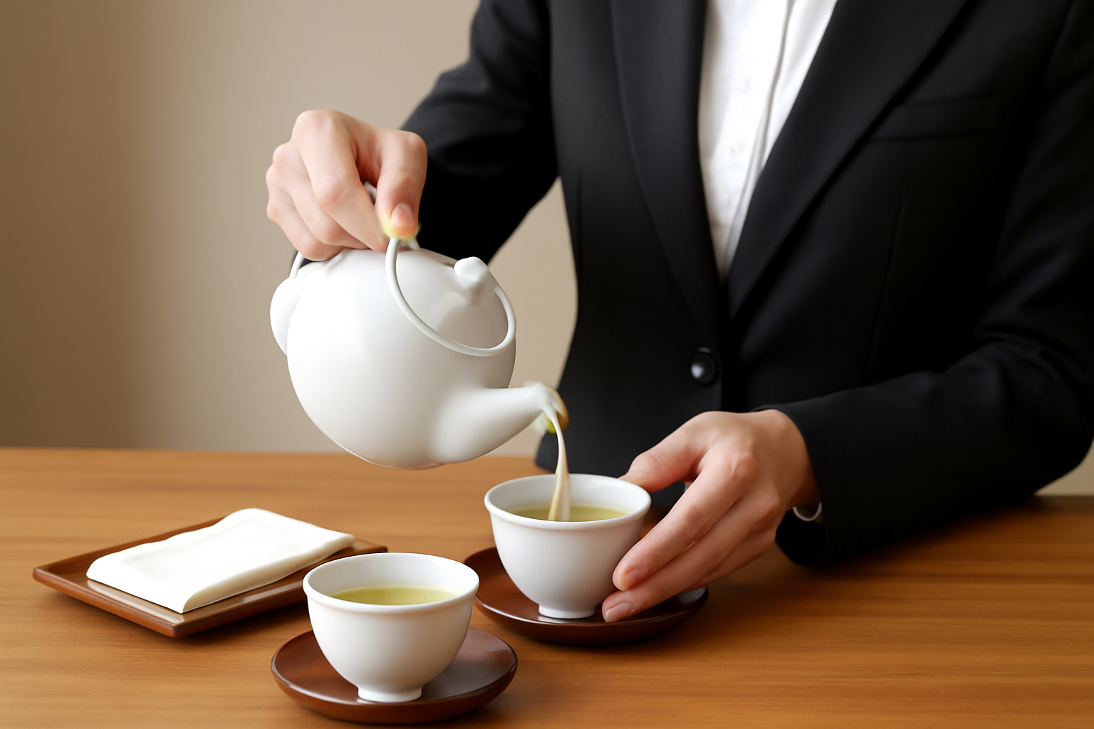 お茶出しの手順とマナーについて