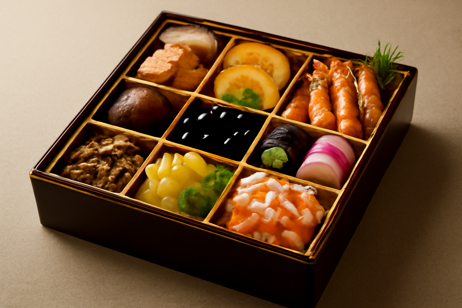 おせち料理の重箱とその内容